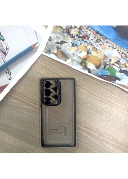 Samsung Galaxy S24 Ultra Telefon Kılıfı Şeffaf Lens Koruyuculu Stantlı Tasarım - Tek Ebat
